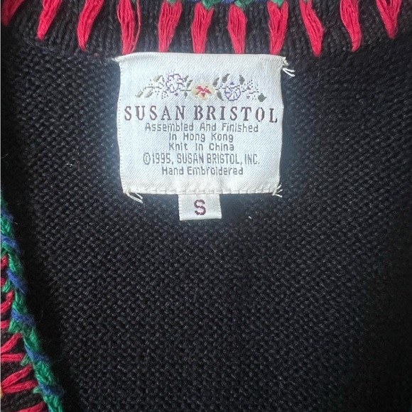 Vintage Holiday Hand-Knit 90’s Sweater Vest S Susan Bristol Grandmacore - Picture 3 of 3